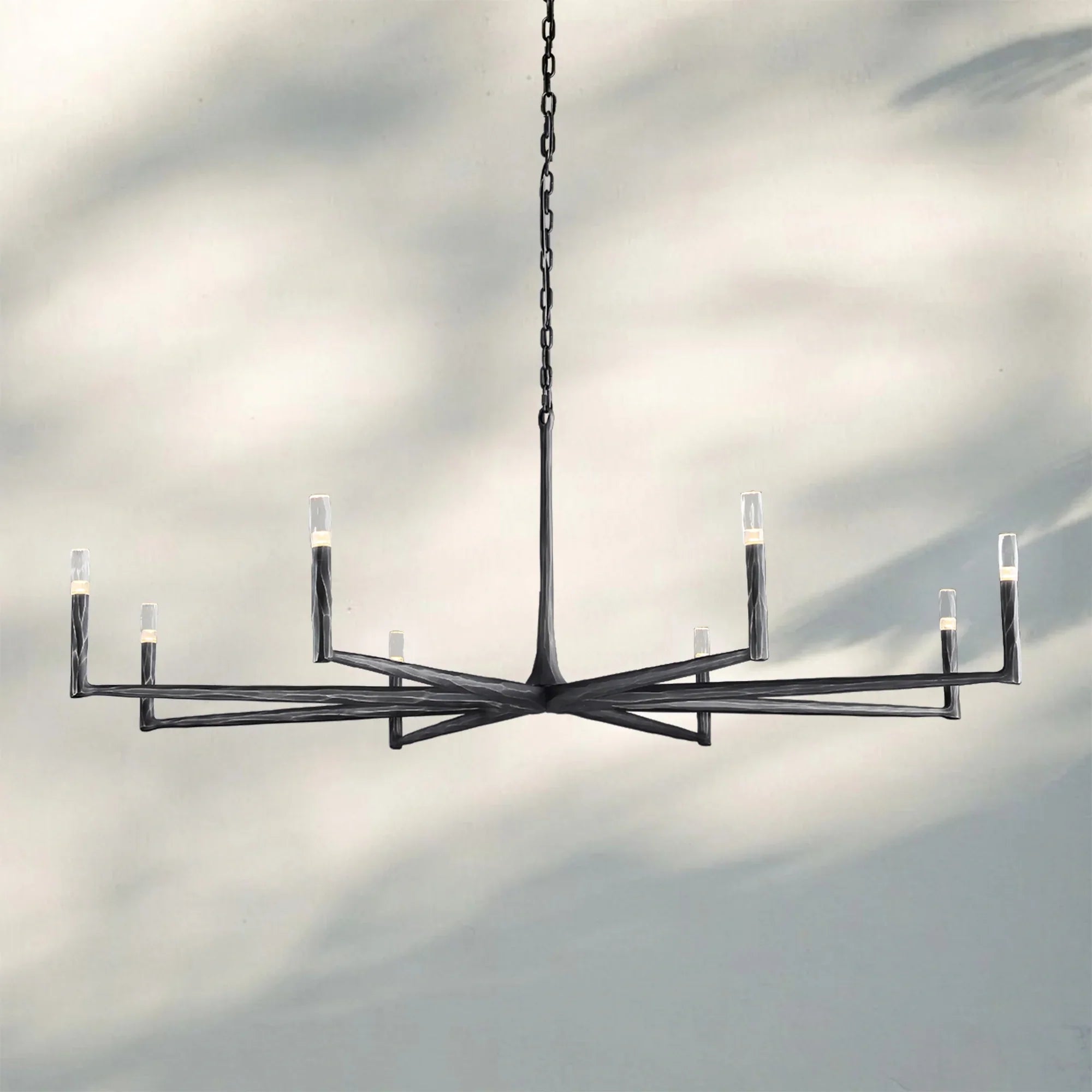 Thaddaus Hand-Forged Round Chandelier Stylish Hanging Light for Dining Area-60''-Bronze-