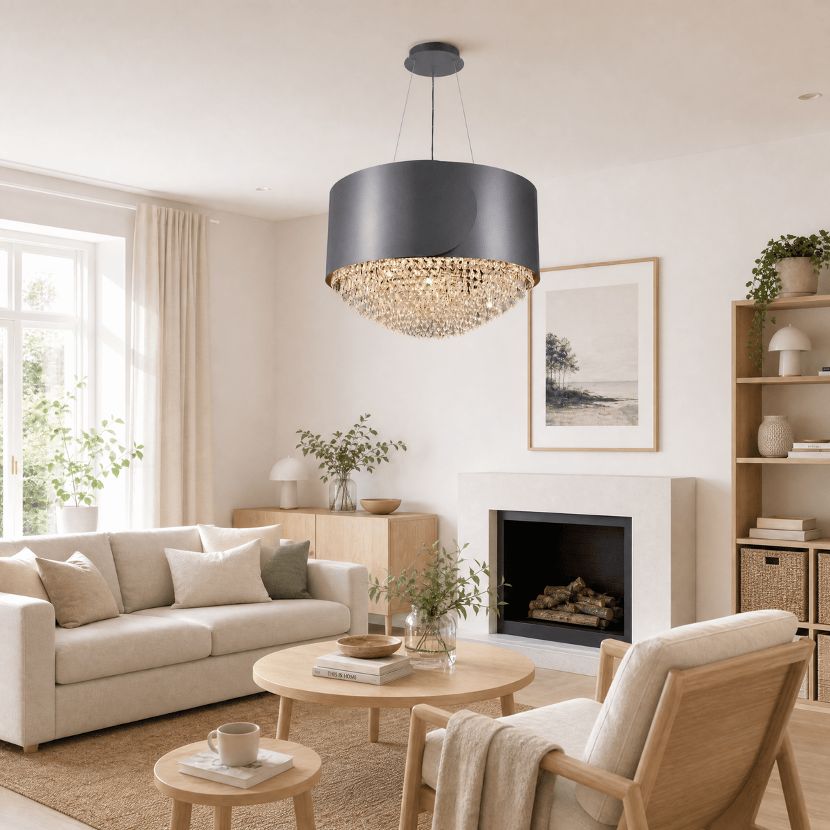 Theron Crystal Pendant Light 28" - Blushlighting
