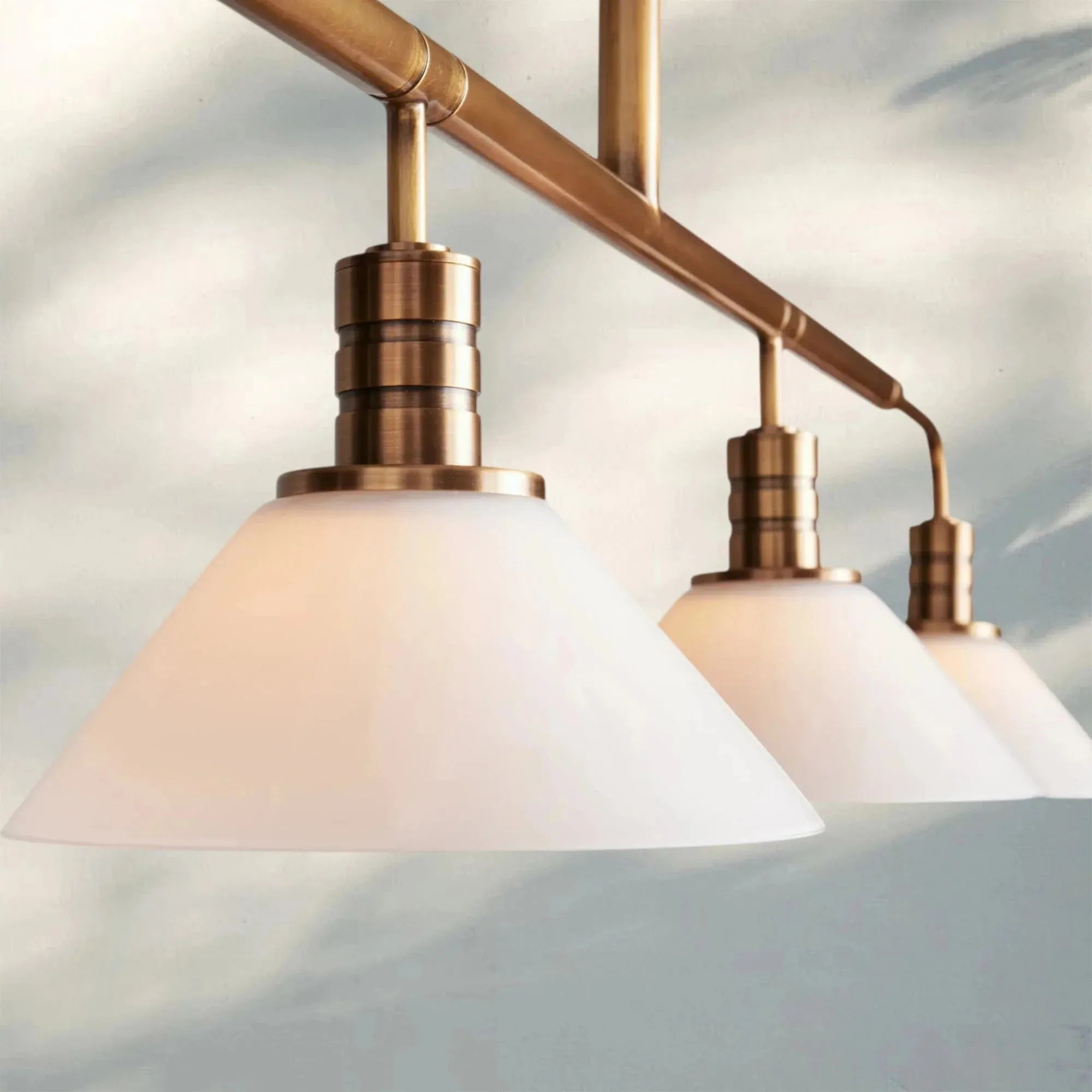 Theron Glass Linear Chandelier - Blushlighting