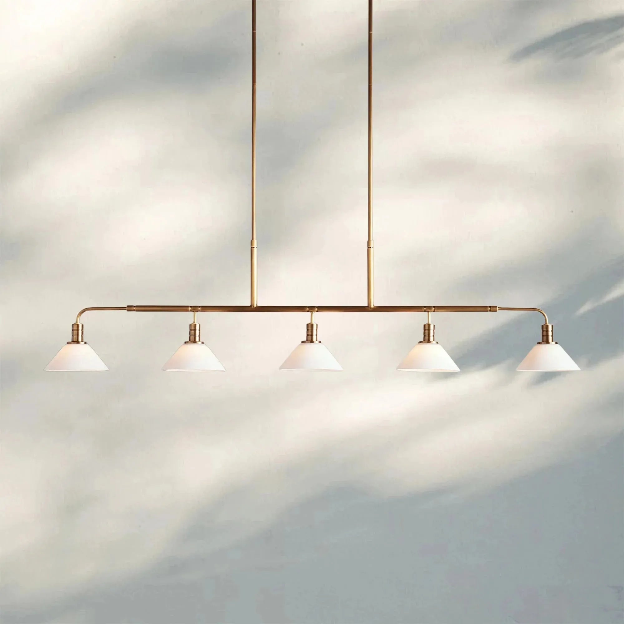 Theron Glass Linear Chandelier - Blushlighting