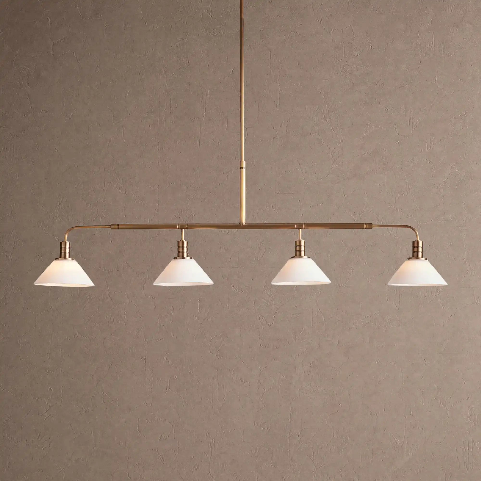 Theron Glass Linear Chandelier - 50"MilkBrassBlushlighting