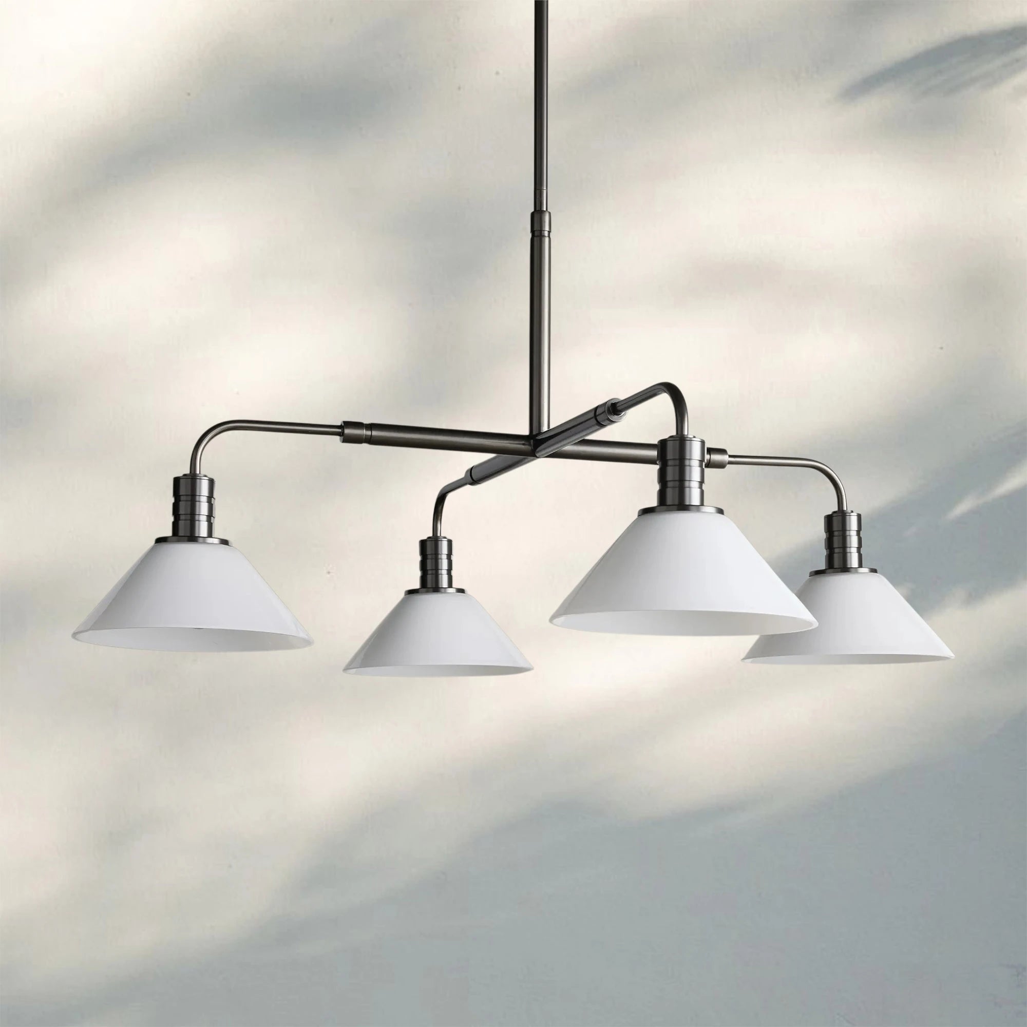 Theron Glass Round Chandelier 30'' 52''-30''-Bronze-Milk