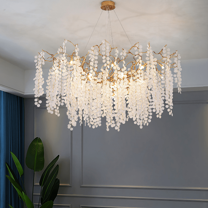 Thirza Branch Crystal Dining Room Chandelier - 39.37" LBlushlighting