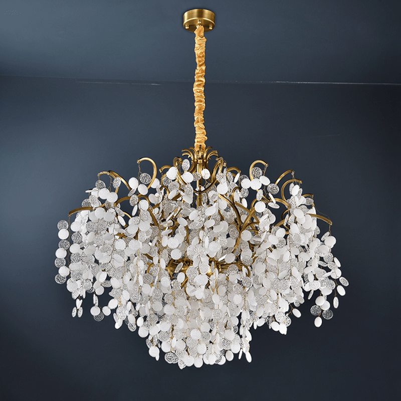 Thirza Brass Branch Crystal Chandelier - 23.62" diamBlushlighting