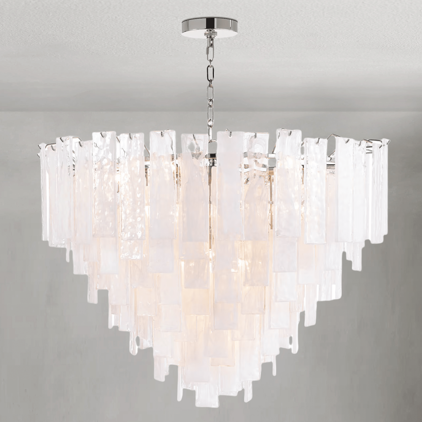 Tidelle Nickel Clear Glass Chandelier Large - Blushlighting