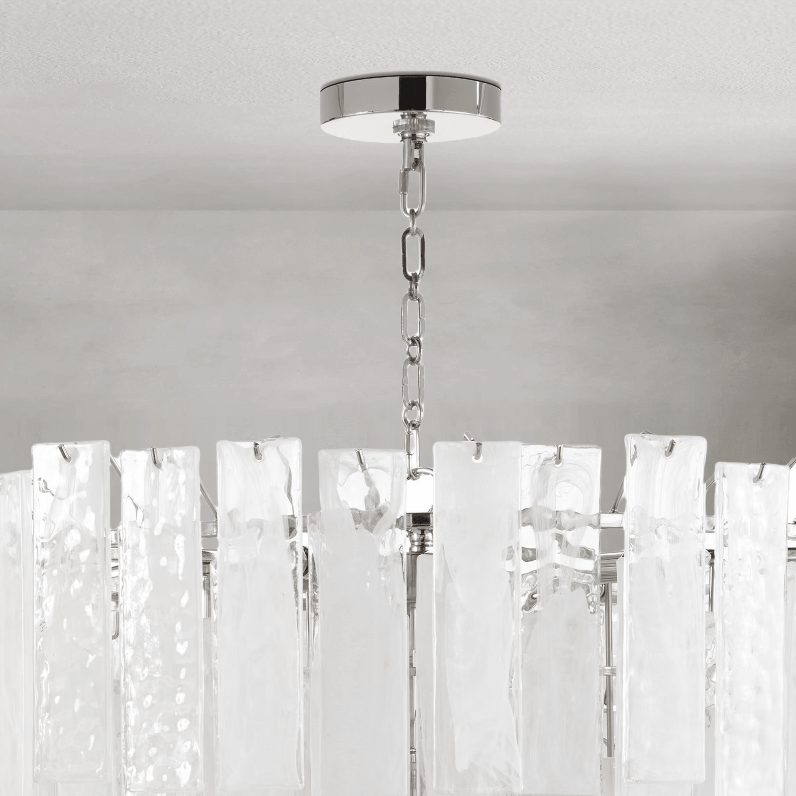 Tidelle Nickel Clear Glass Chandelier Large - Blushlighting