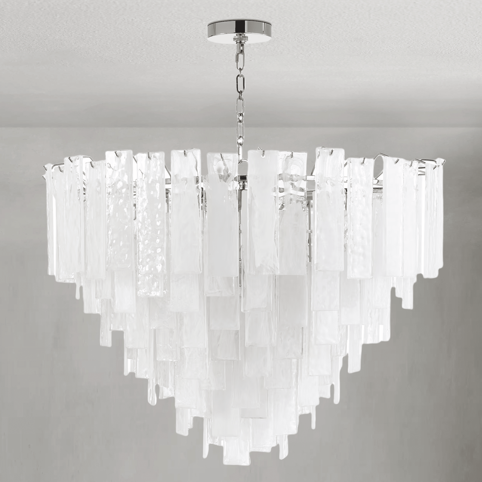 Tidelle Nickel Clear Glass Chandelier Large - Blushlighting
