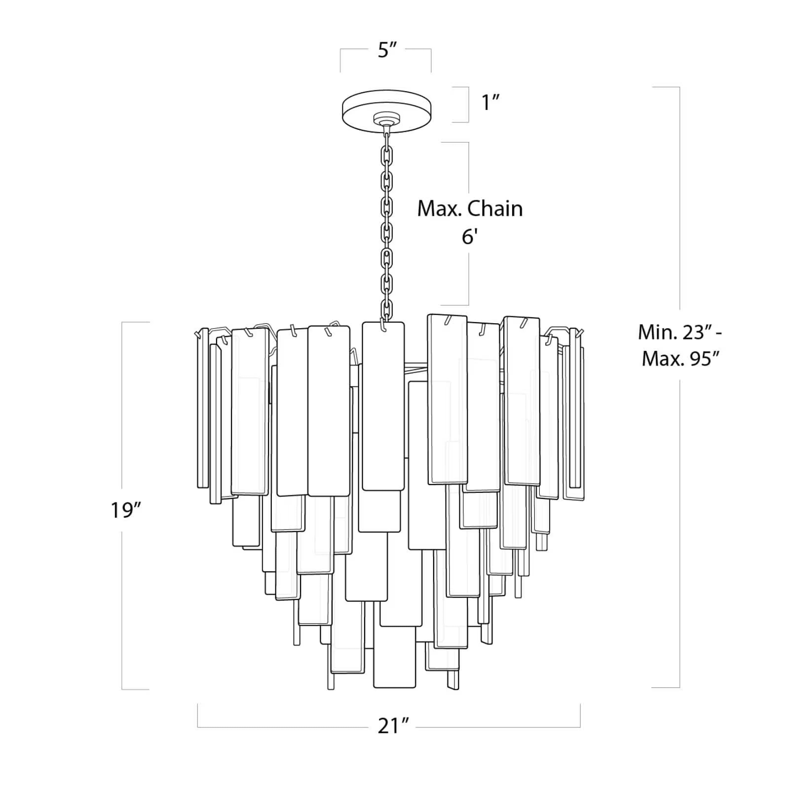 Tidelle Nickel Clear Glass Chandelier Small - Blushlighting