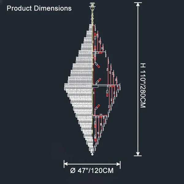 Tiered Crystal Chandelier - Ø28"×H65"ChromeBlushlighting