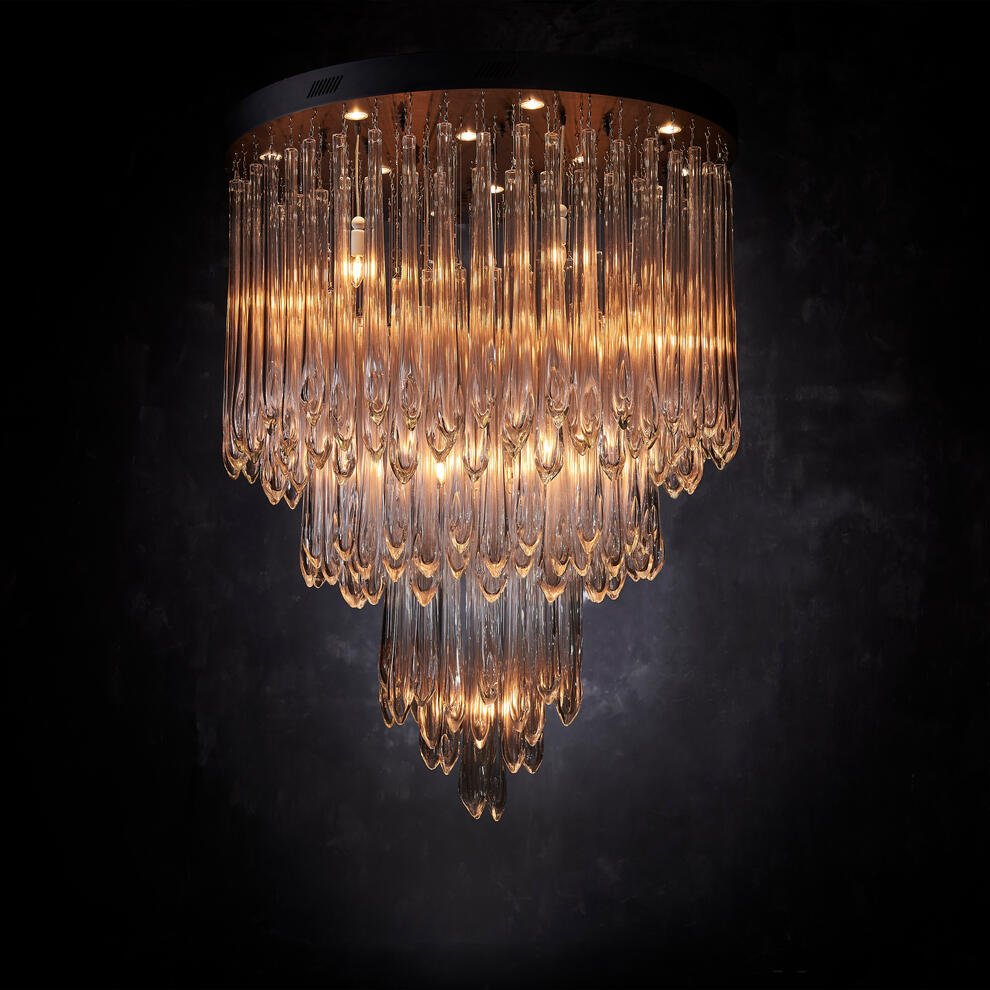 Tiffany Round Flushmount Pendant-Chandelier-Blushlighting-Blushlighting