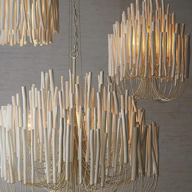 5/6-Light Modern Branch Modeling Chandelier in White or Black for Stylish Interiors-Chandeliers-Blushlighting