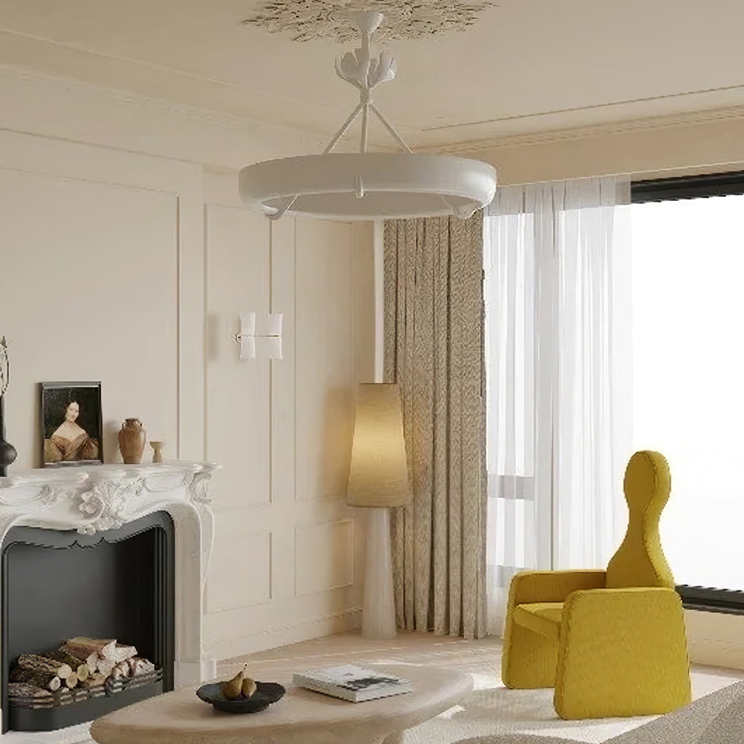 Tinsley Plaster Chandelier - D 60cm x H 60cm / ∅ 23.6″ x H 23.6″WhiteWarm WhiteBlushlighting