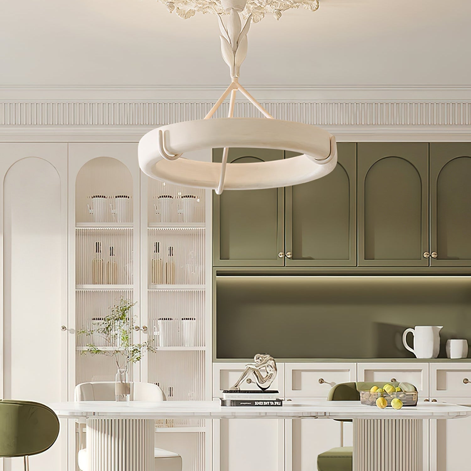 Tinsley Plaster Chandelier - D 60cm x H 60cm / ∅ 23.6″ x H 23.6″WhiteWarm WhiteBlushlighting