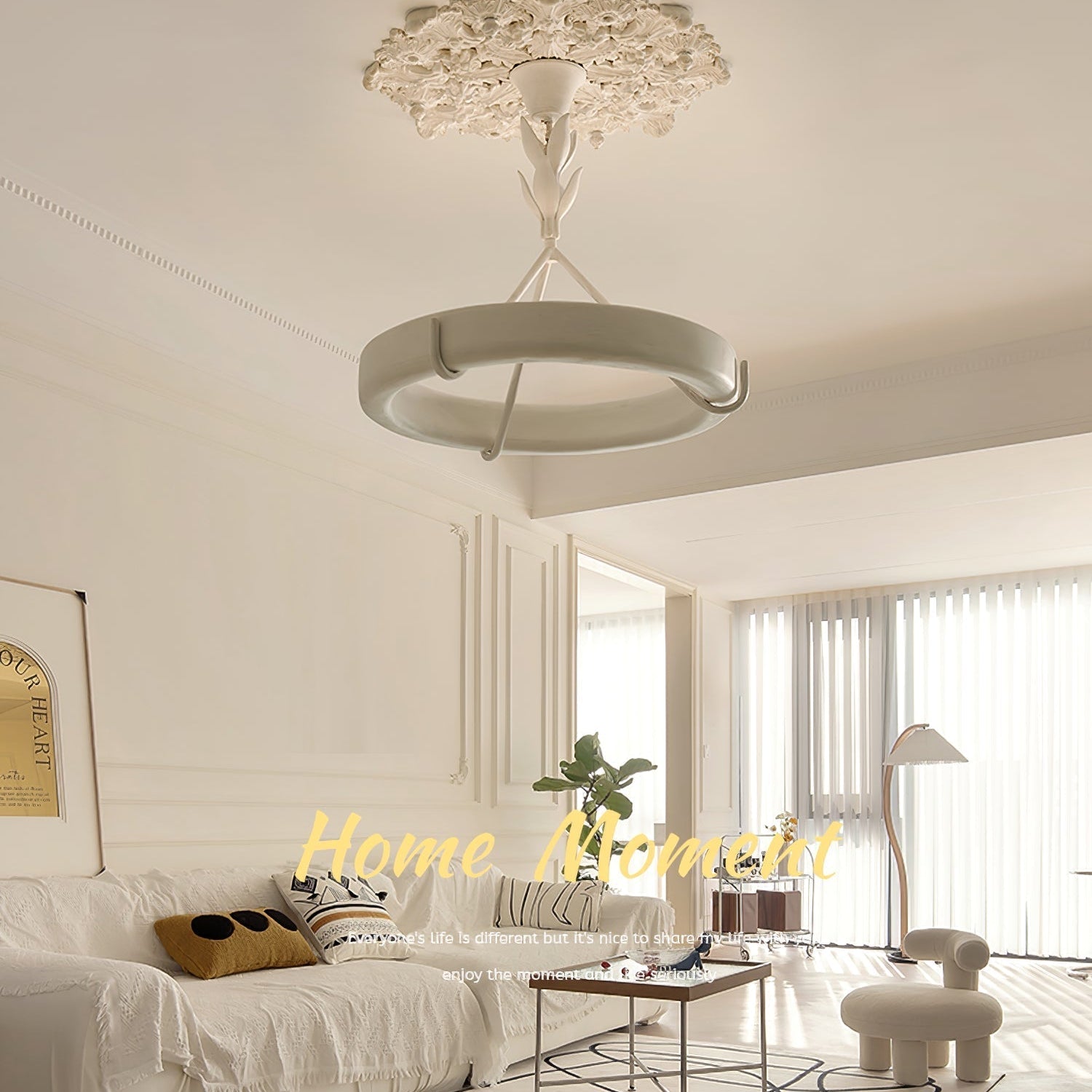 Tinsley Plaster Chandelier - D 60cm x H 60cm / ∅ 23.6″ x H 23.6″WhiteWarm WhiteBlushlighting