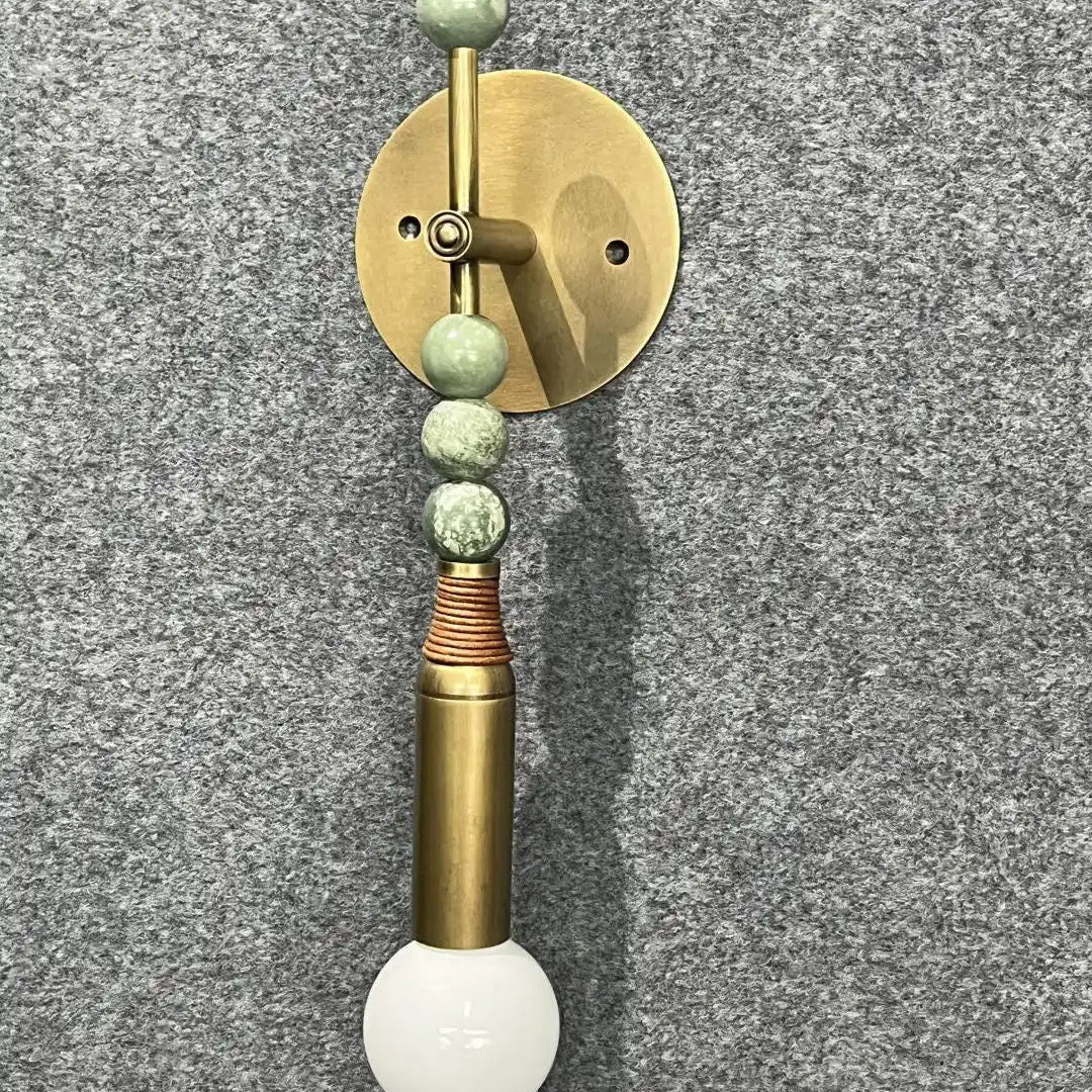 Toam Wall Lamp - D 5.9" x W 4.5" x H 18.9"Green Marble & Antique BrassBlushlighting