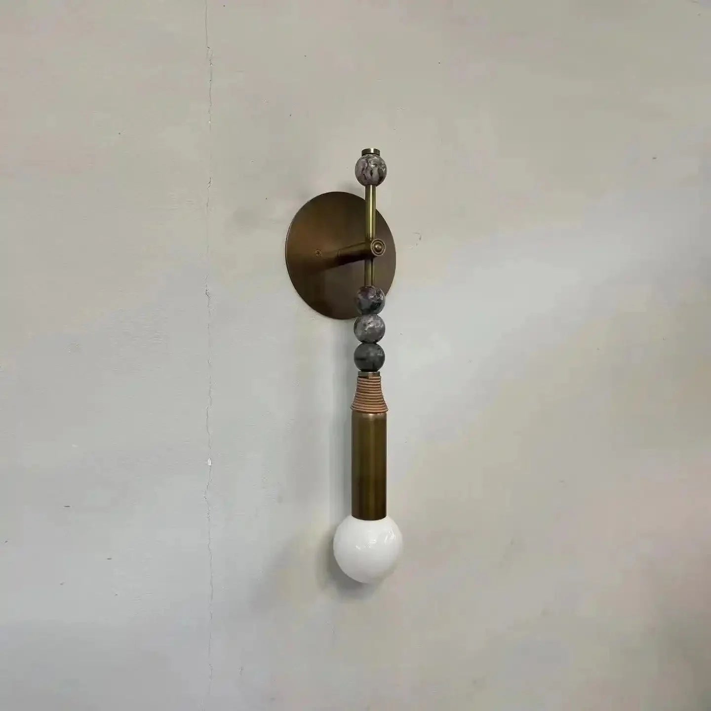 Toam Wall Lamp - D 5.9" x W 4.5" x H 18.9"Green Marble & Antique BrassBlushlighting