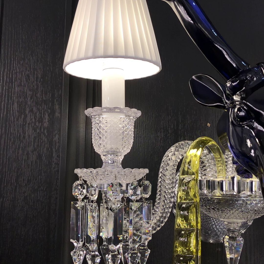 Traditional Colorful Candle Branch Blue Deer Crystal Chandelier for Living Room/Dining Room-Chandeliers-Blushlighting