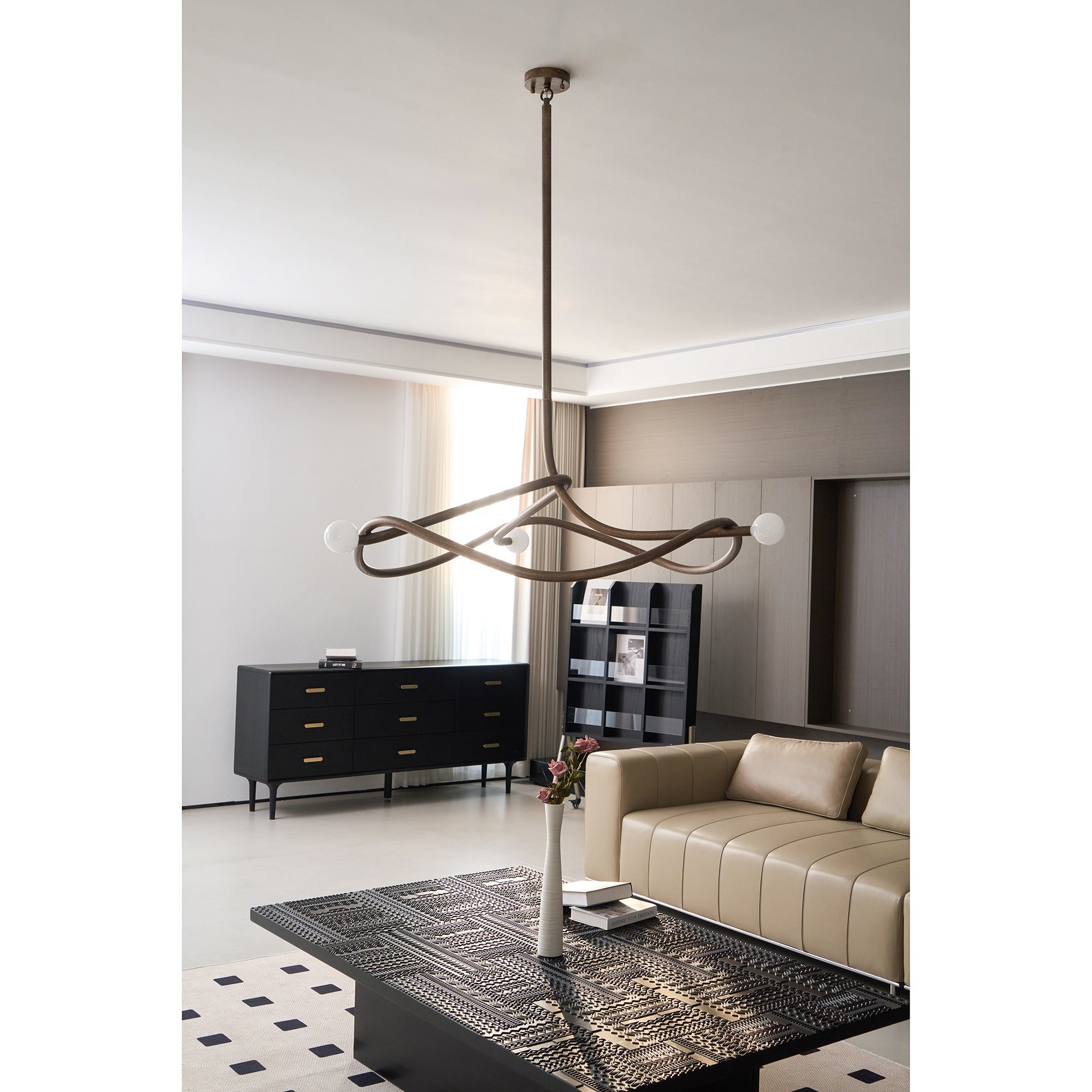 Tryst Chandelier - 3 lights ∅ 44.9″ x H 17.7″Antique BrassBlushlighting