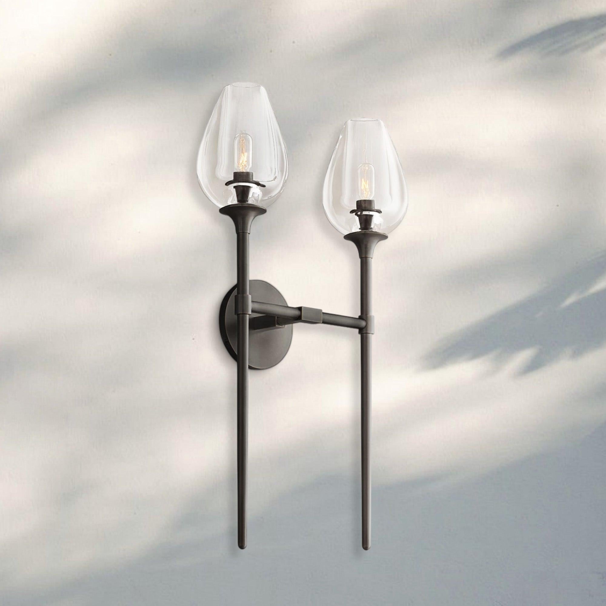 Tuilpl Double Wall Sconce 24”H-Bronze-