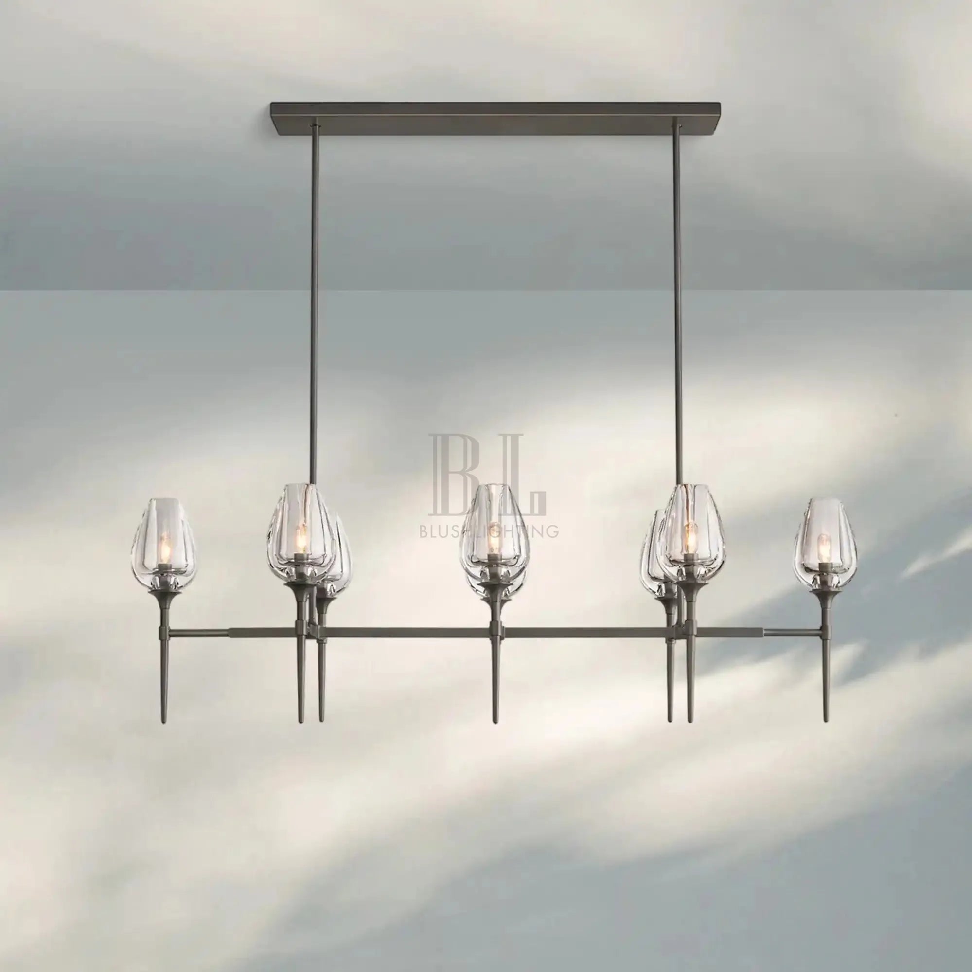 Tuilpl Linear Chandelier 52'' 65''-52''-Matte Black-