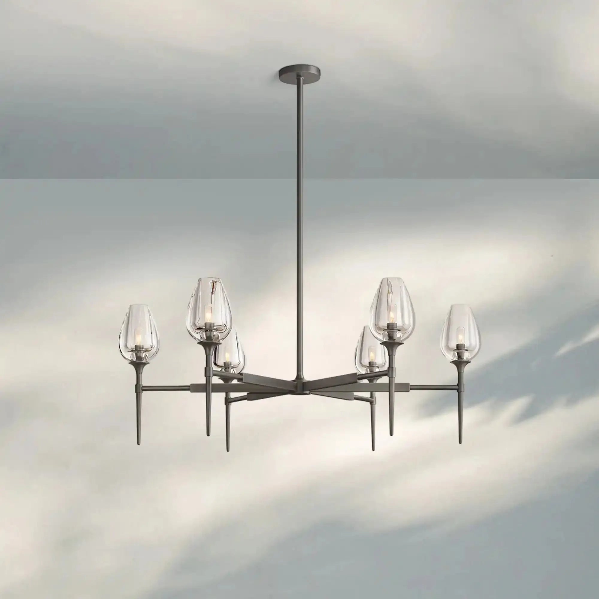 Tuilpl Round Chandelier 27‘’ 42‘’ 54‘’-42''-Matte Black-