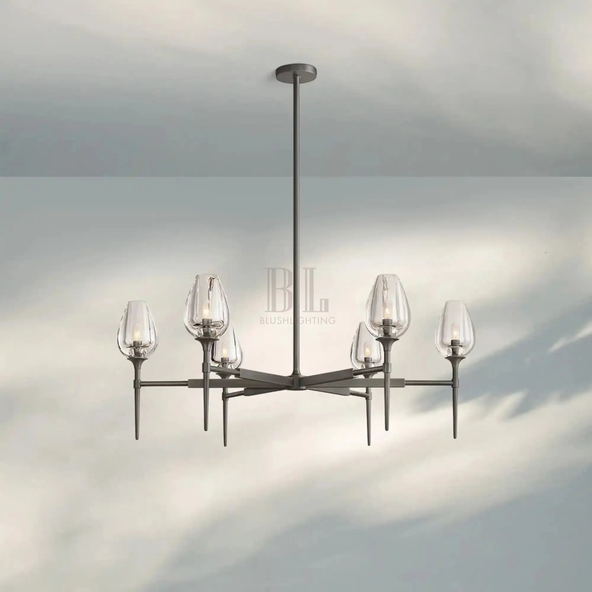 Tuilpl Round Chandelier 27‘’ 42‘’ 54‘’-42''-Matte Black-