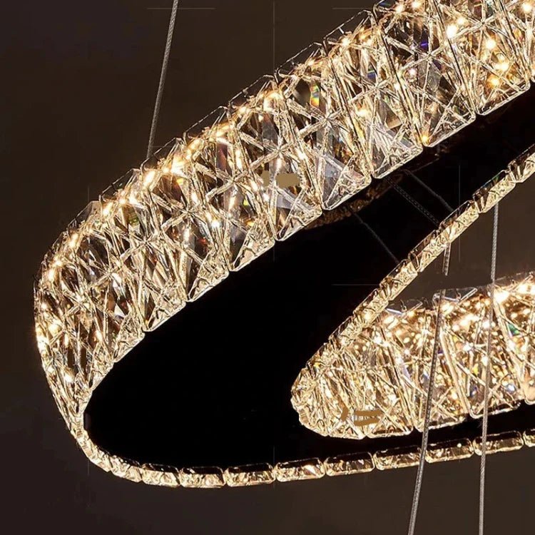 Twisted Ring Led Light Chandelier for High Ceiling - GoldWarm Light 3000KBlushlighting