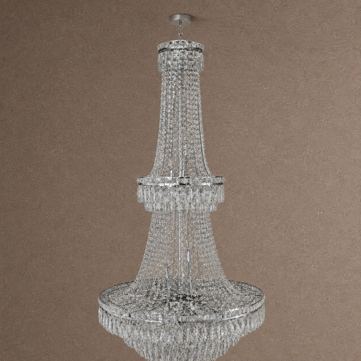 Two-Tier Square Diamond Round Pendant 780 - Silver - Blushlighting