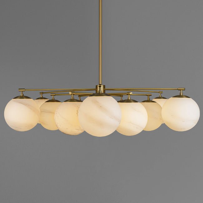Umbrina Round Chandelier - Black GunmetalDries RibbonBlushlighting