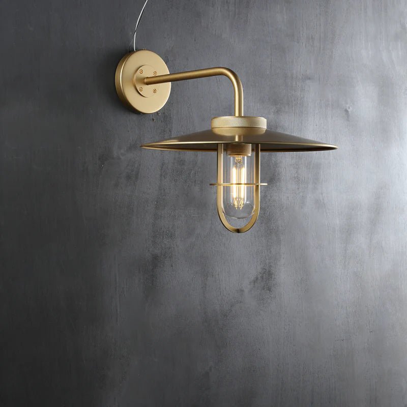 Utilitaive Barn Outdoor Wall Sconce — Indusrrial Metal Wall Light Fixture - BronzeBlushlighting