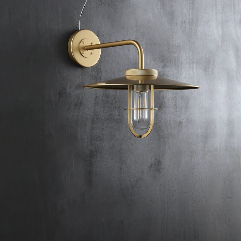 Utilitaive Barn Outdoor Wall Sconce — Indusrrial Metal Wall Light Fixture - BronzeBlushlighting