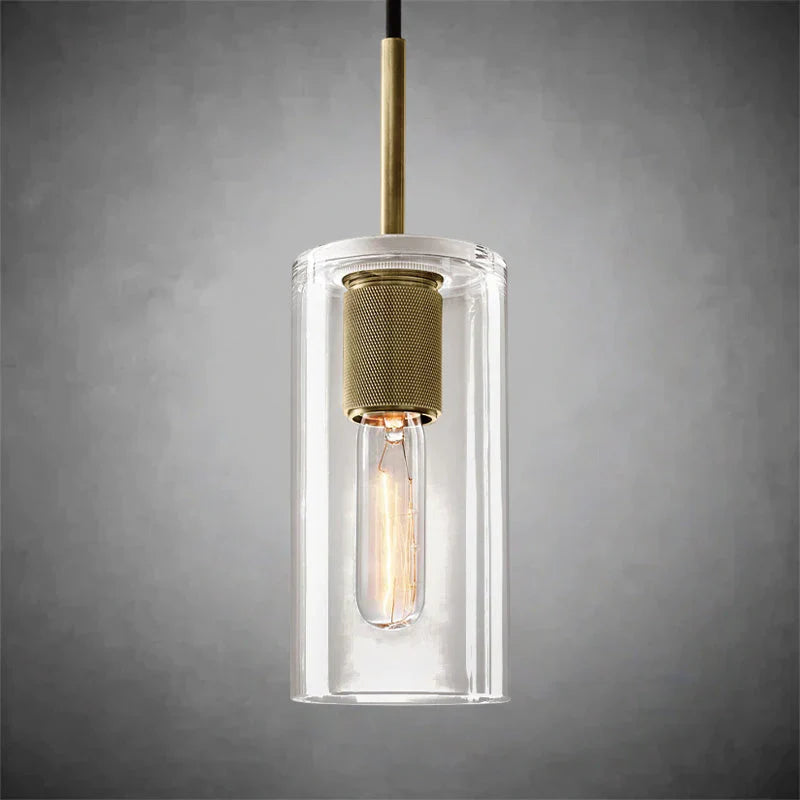Utilitaiye Cylinder Shade Pendant-Lacquered Burnished Brass-