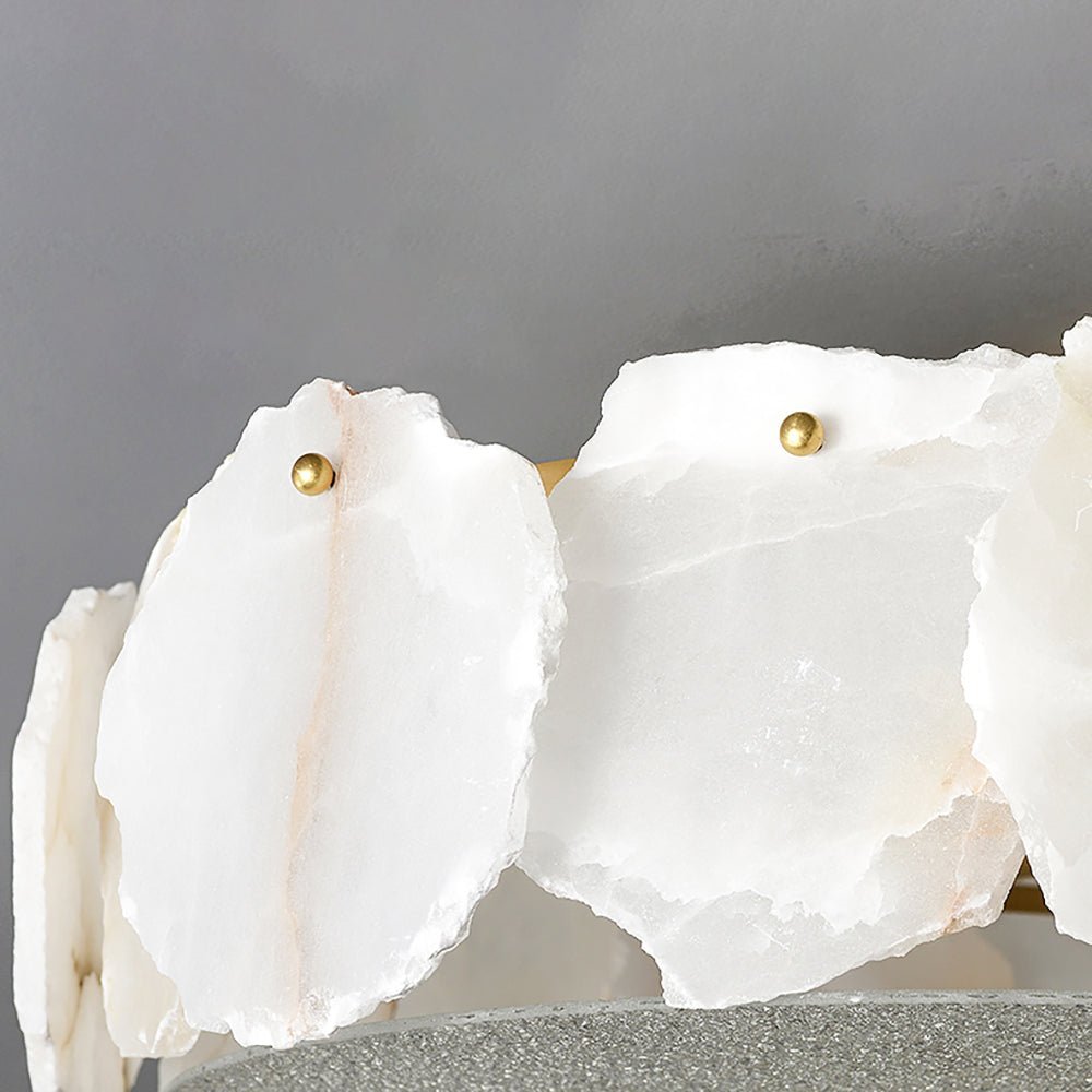 Valeria Alabaster Ceiling Lamp - ∅ 17.7″ x H 7.9″Copper & WhiteBlushlighting