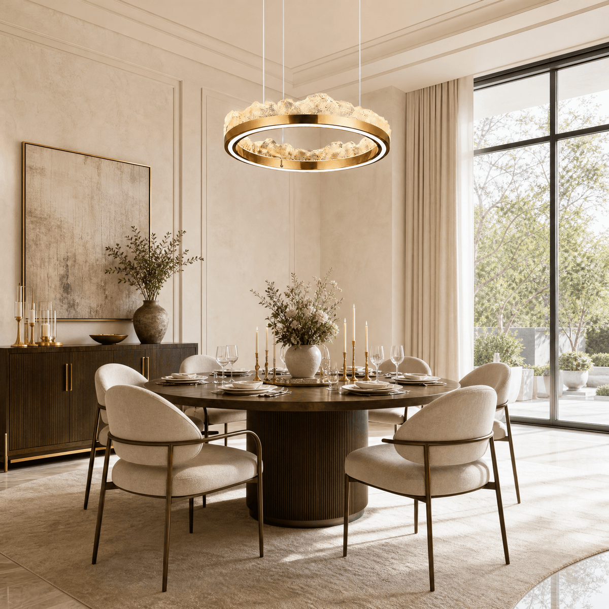 Vast Realm Modern Sculptural Pendant Light - 15.7in / 400mmBlushlighting