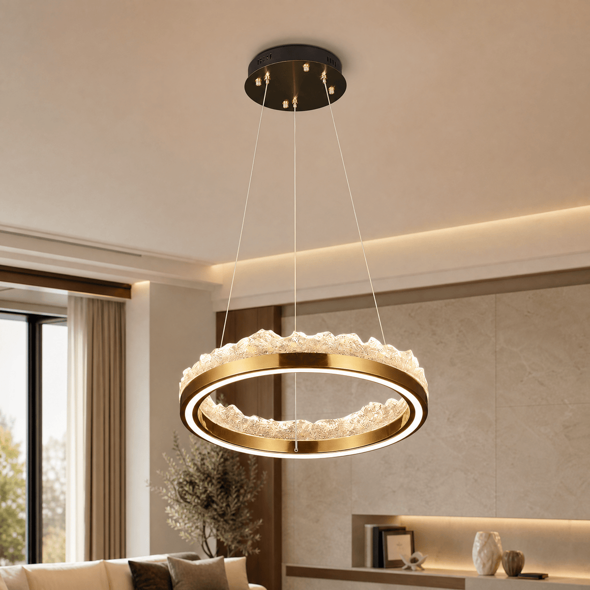 Vast Realm Modern Sculptural Pendant Light - 23.6in / 600mmBlushlighting