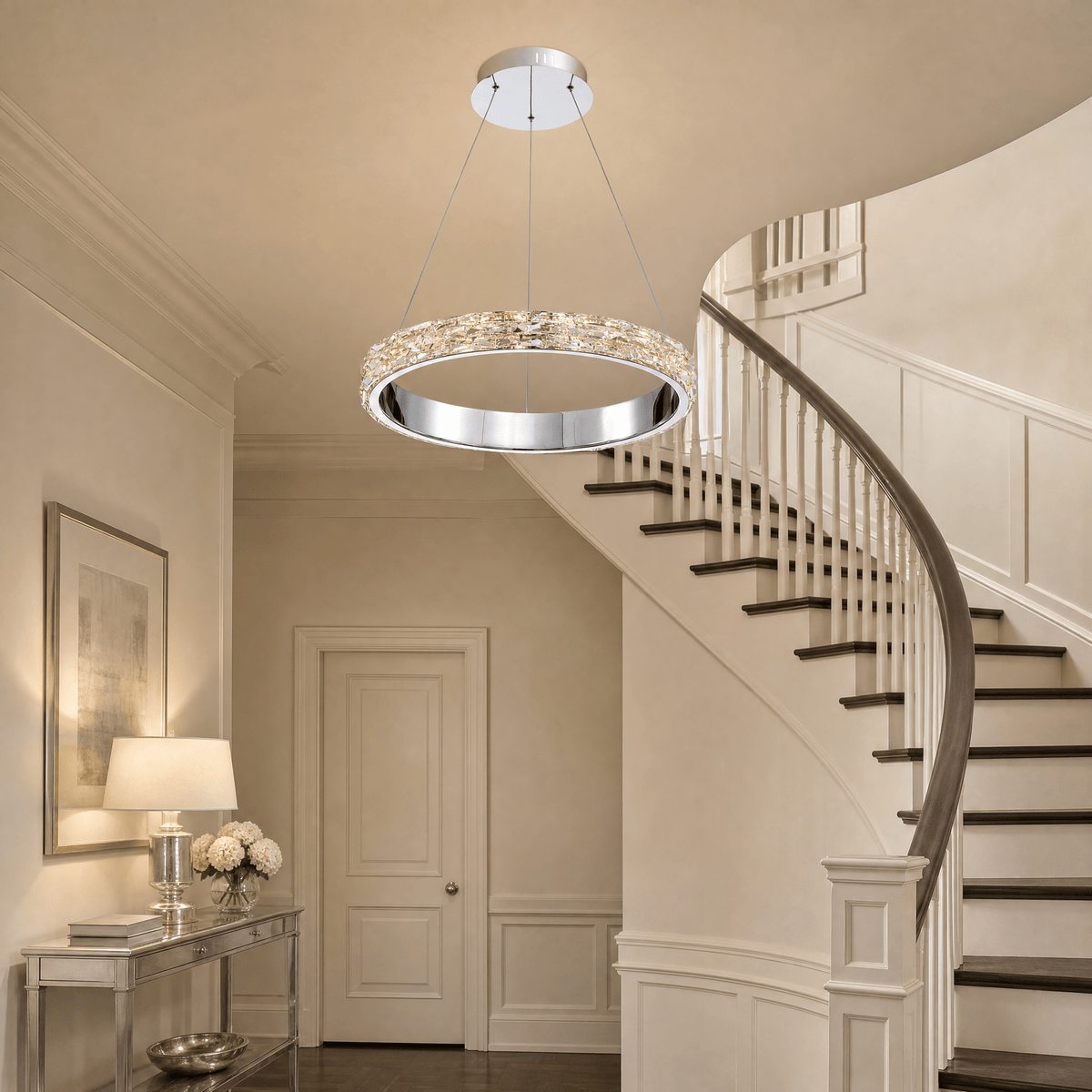 Vega Ring Crystal Chandelier - Ø22" × H2.8" (Ø56 × H7 cm)Blushlighting