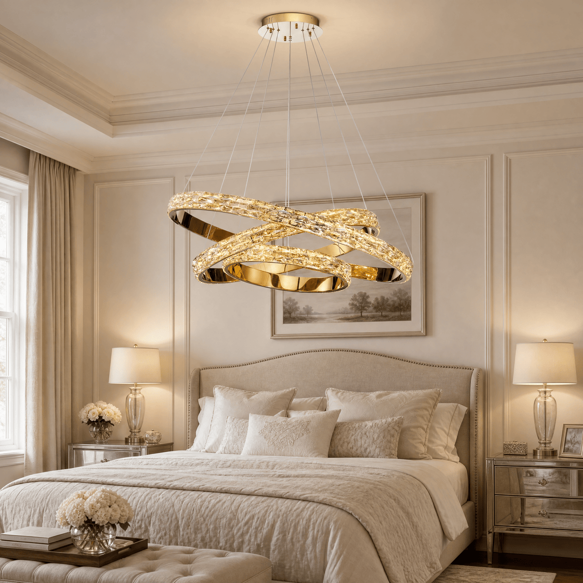Vega Ring Crystal Chandelier - Ø22" × H2.8" (Ø56 × H7 cm)Blushlighting