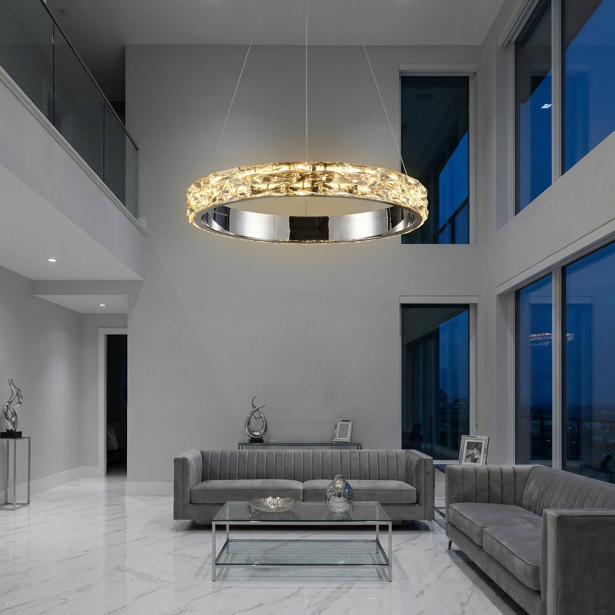 Vega Ring Crystal Chandelier - Ø32.3" × H2.8" (Ø82 × H7 cm)Blushlighting