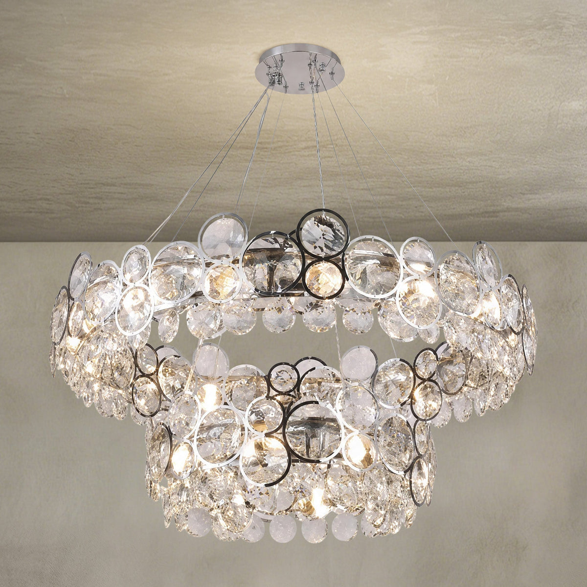 Velo Crystal Crown Chandelier - Blushlighting