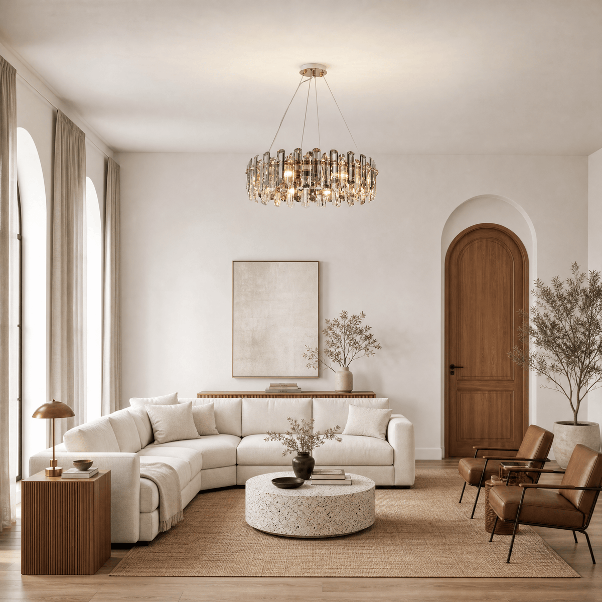 Velo Crystal Halo Chandelier - Blushlighting