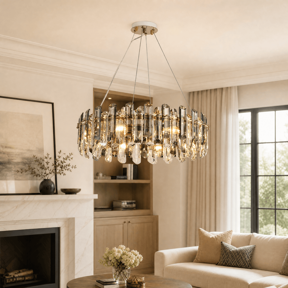 Velo Crystal Halo Chandelier - Blushlighting