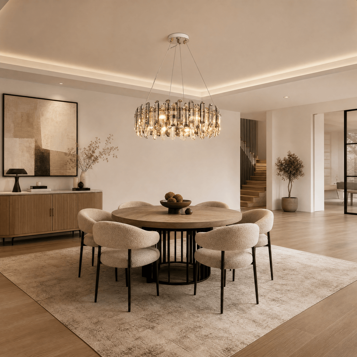 Velo Crystal Halo Chandelier - Blushlighting