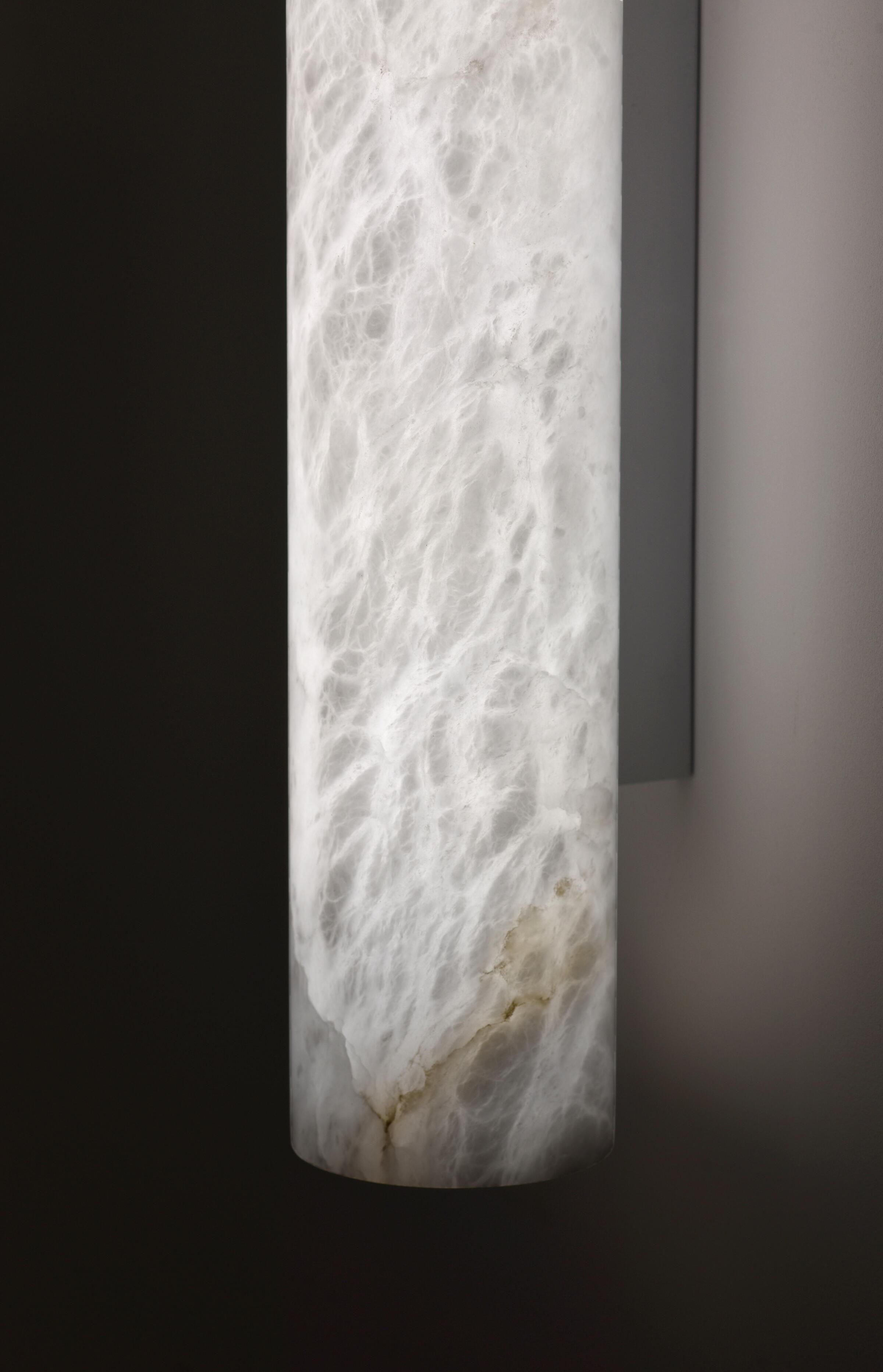 Venus Modern Linear Alabaster Wall Sconce 3'' 4.7'' - 3'' W x 22'' HBrassBlushlighting