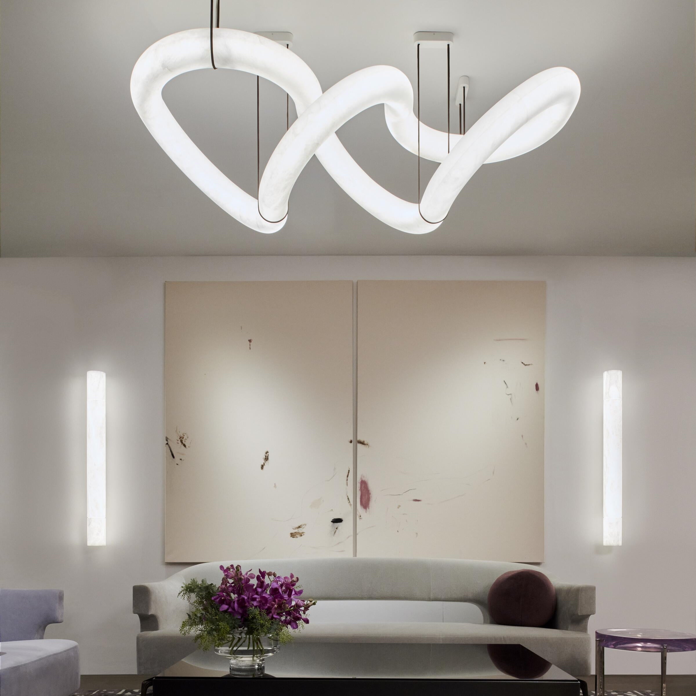 Venus Modern Linear Alabaster Wall Sconce 3'' 4.7'' - 3'' W x 22'' HBrassBlushlighting
