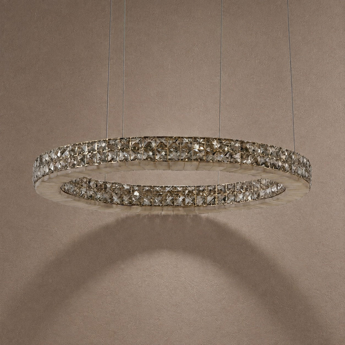Vera Crystal and Alabaster Chandelier - Ø23.6" × H2.4" (Ø60 × H6 cm)Blushlighting