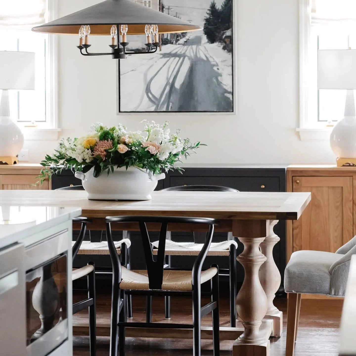 Veritas Black Chandelier 36'' For living room, bedroom, Foyer Entryway - Blushlighting