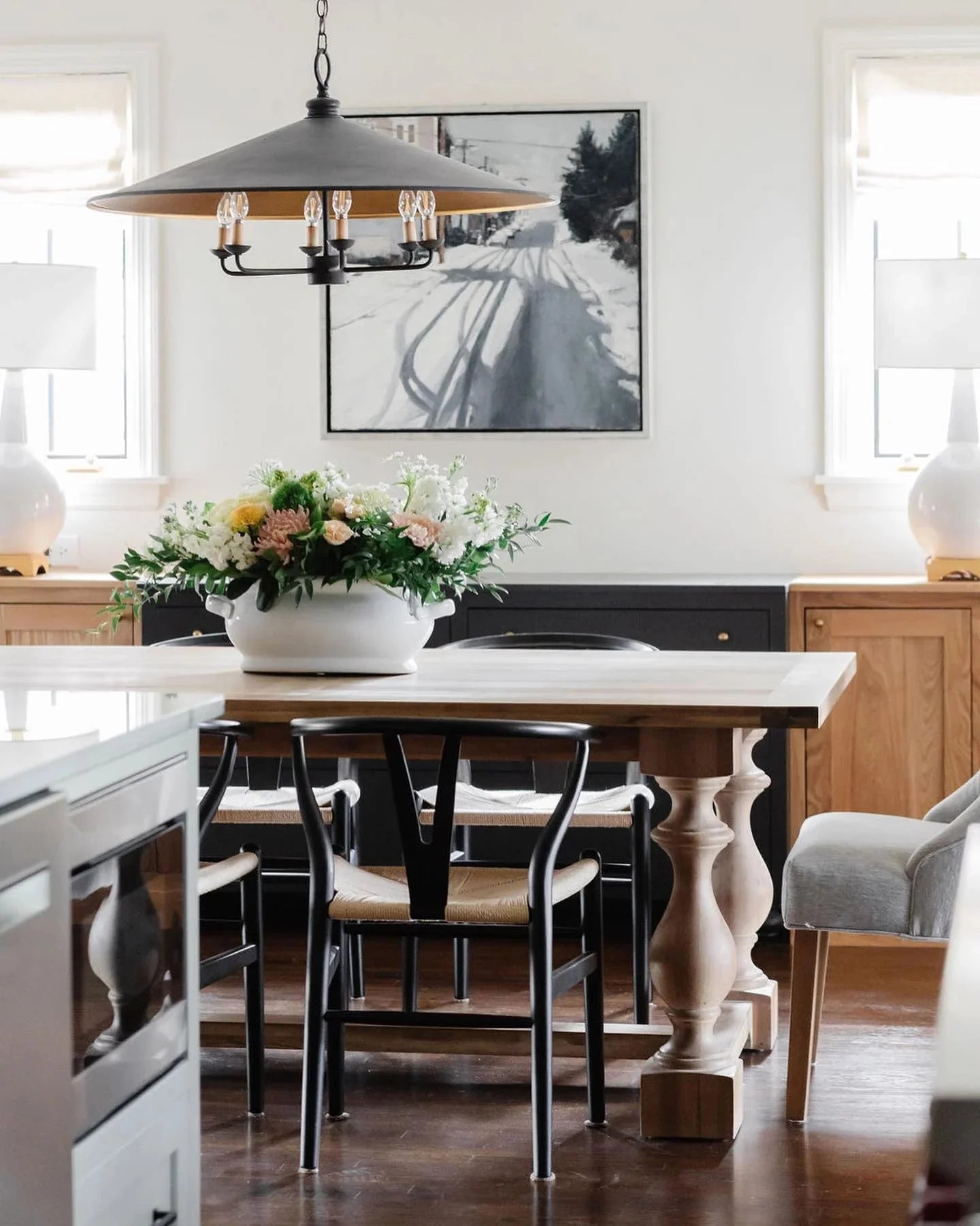 Veritas Black Chandelier 36'' For living room, bedroom, Foyer Entryway - Blushlighting