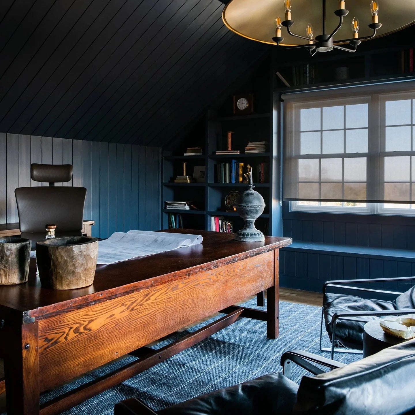 Veritas Black Chandelier 36'' For living room, bedroom, Foyer Entryway - Blushlighting