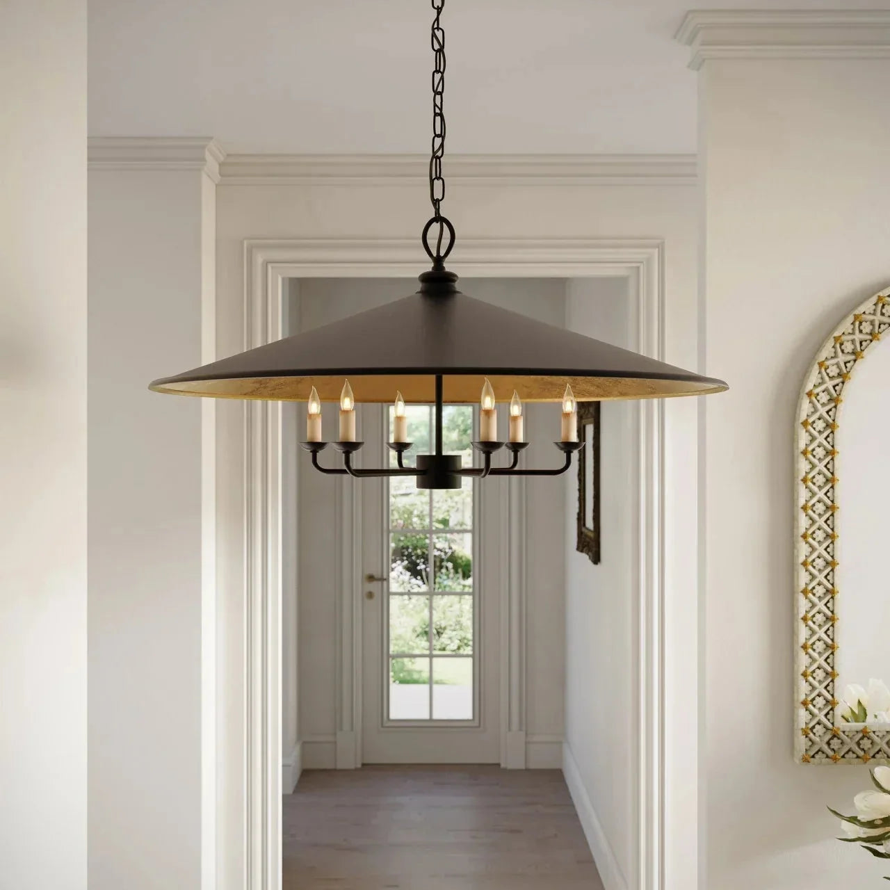 Veritas Black Chandelier 36'' For living room, bedroom, Foyer Entryway - Blushlighting