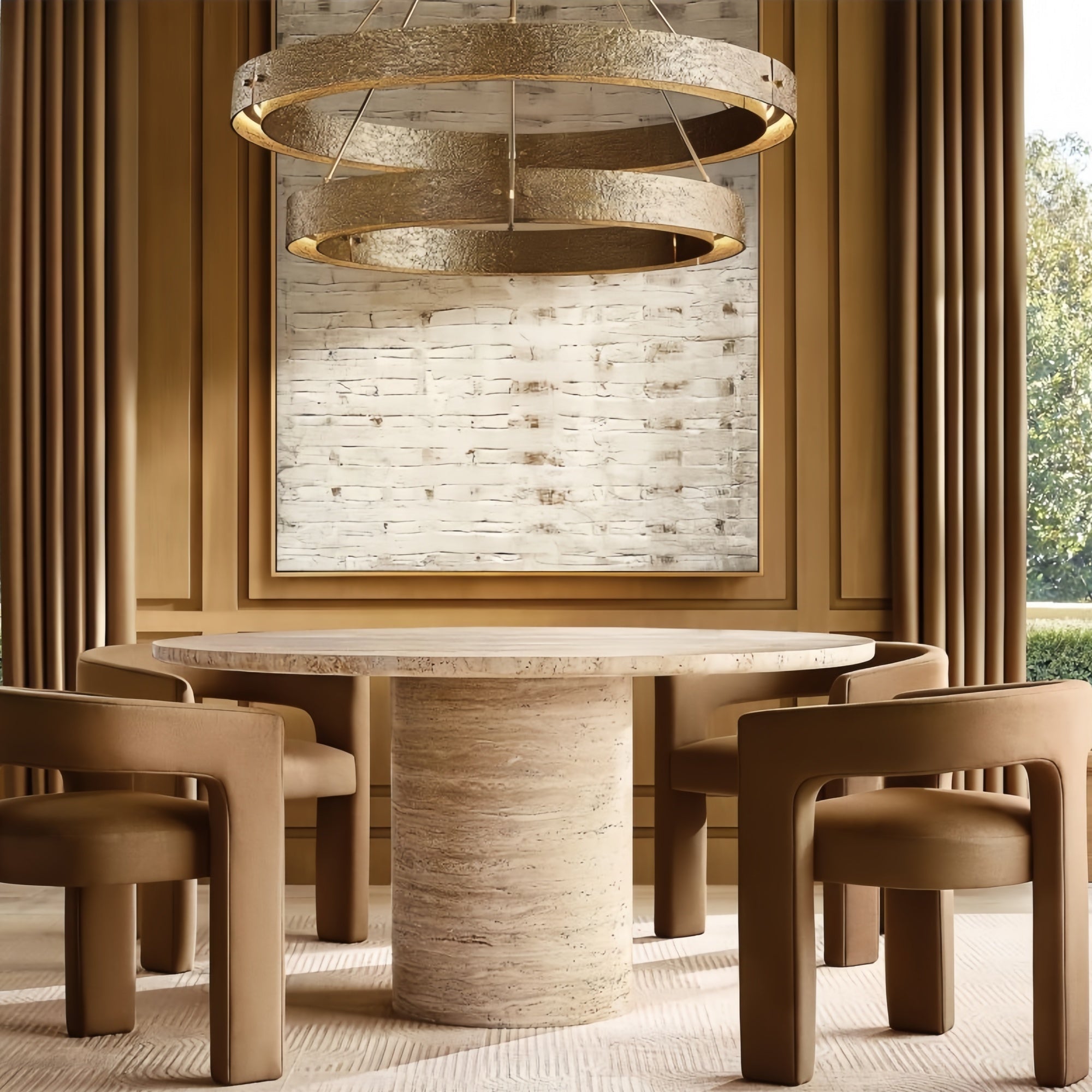 Veuvery 2 - Tier Round Chandelier 60" - BrassBlushlighting